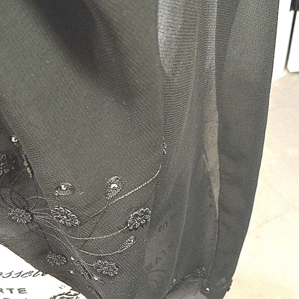 sheer scarf and wrap for new years  cooling effect embroided dainty soft botanic - Picture 11 of 13